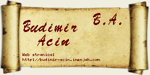 Budimir Aćin vizit kartica